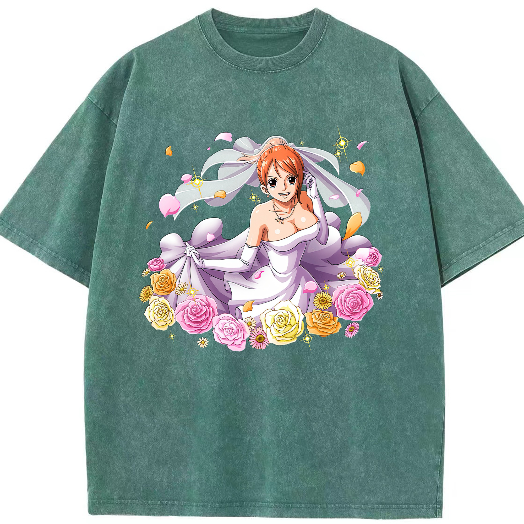 ワンピース ナミ ONE PIECE Nami 綿100% ヴィンテージ風 半袖Tシャツ（フロントプリント）